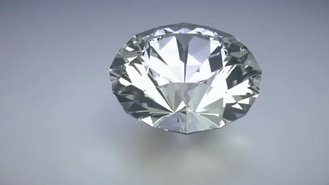 4K 3D Diamond Rotation Loop with Sparkling Facets on Gradient Background Stock Footage 306964118