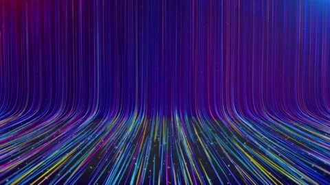 4K 3D Digital Computer binary rain flow Cyberspace stream Particles Data Stock Footage 254387790