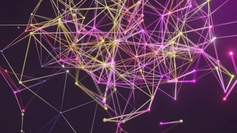 4K 3D Digital Plexus Network Moving Nodes Connecting Lines Stock Footage 339267162