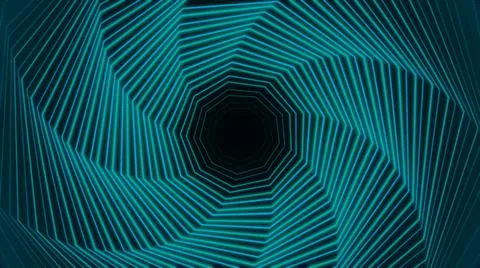  4K 3D dimension Blue Line Lights Loop Background Stock Illustration