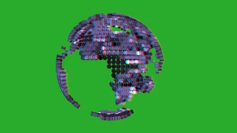 4k 3d earth globe rotating Video stock 258636351