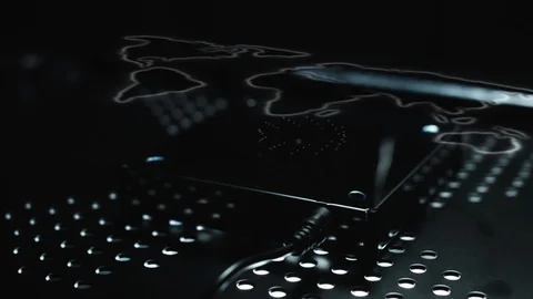 4K 3D Futuristic Digital Technology Animation Map Stock Footage 89699217