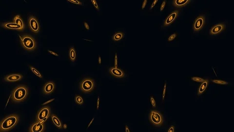 4K 3D Glowing Gold Bitcoin Seamless Loop Digital Crypto Animation Stock Footage 332692947