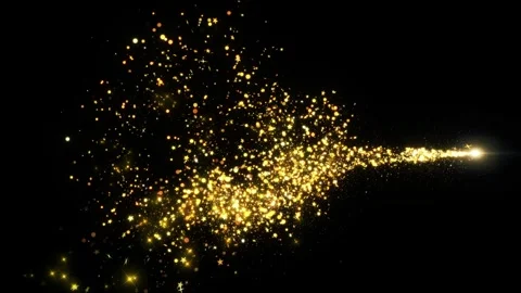4K 3d Golden particles and sparkles. Christmas Golden glitters. Bokeh lights Stock Footage 246717838