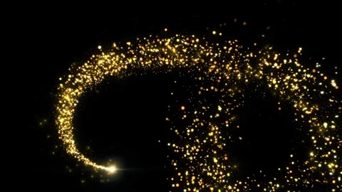 4K 3d Golden particles and sparkles. Christmas Golden glitters. Bokeh lights Stock Footage 246717849