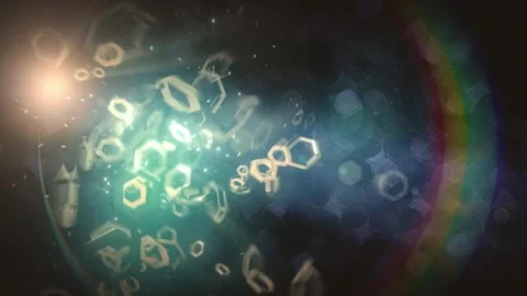 4k 3d Hexagon Lights Motion Background Stock Footage 328543807