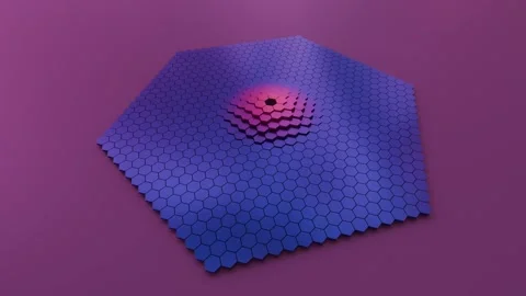 4K 3D Hexagon Mesh Ripple Effect Red and Blue Medical Visual Stock Footage 327052313