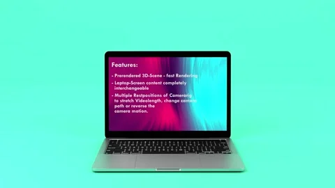 4K 3D Laptop mockup for UI UX, Application showcases or business ...