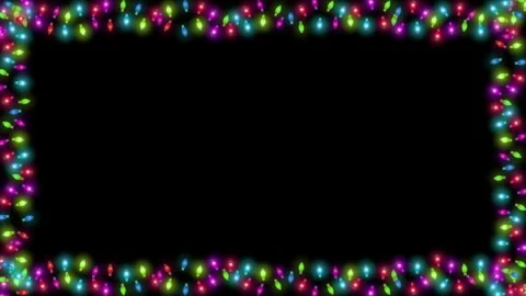 4K 3D light bulb string with flashing Light Frame Garland Bulb lights. party Stock Footage 246544448