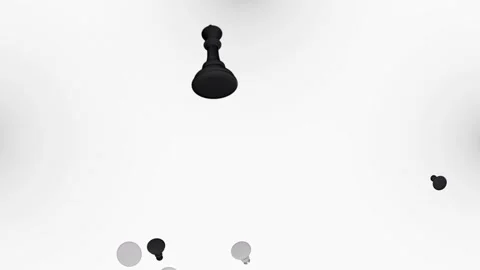 4K 3d Loop chess pieces are falling Animation background Stock Footage 186708378