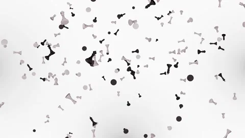 4K 3d Loop chess pieces are falling Animation background Stock Footage 186775810
