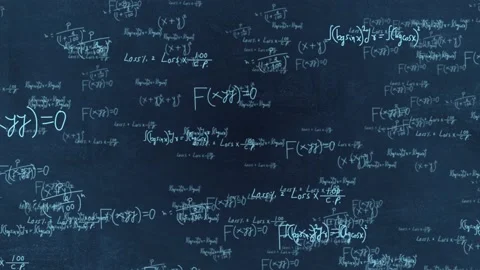 4K 3D mathematical geometrical figures, plots and equations flying loop Stock Footage 157882853