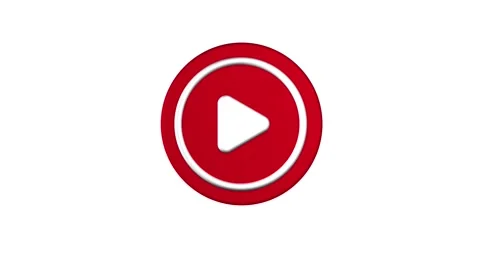 4k 3d play button animation on white background Stock Footage 269018802