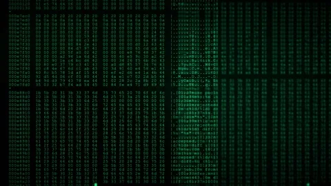 4K 3d program code moved in the virtual space. Data flow animation. IT, software Stock Footage 246543751