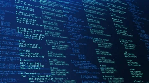 4K 3d program code moved in the virtual space. Data flow animation. IT, software Stock Footage 246788760