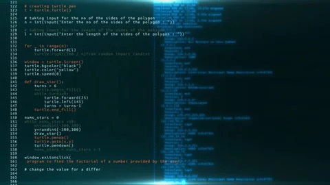 4K 3d program code moved in the virtual space. Data flow animation. IT, software Stock Footage 247038390