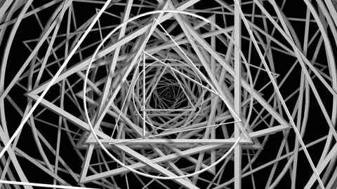 4k 3D Projection Mapping line Stock Footage 236896968