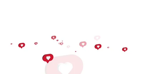 4k 3d random bouncing social media like button on white background Video stock 255374341