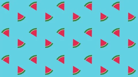 4K 3D render clip. Cute water melon slices swing . Isolated on blue screen. Stock Footage 154483040