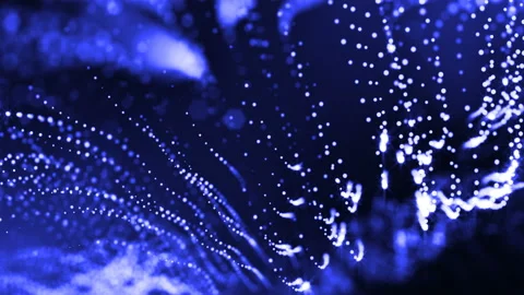 4k 3d render of glow particles on dark blue background as abstract seamless Video stock 91934634