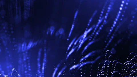 4k 3d render of glow particles on dark blue background as abstract seamless Video stock 91934809