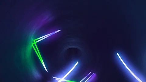 4k 3d render, looped animation tunnel, abstract seamless background, fluorescent Stock Footage 102835443