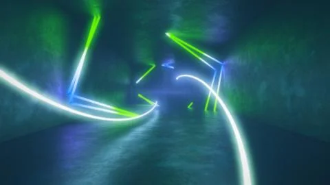 4k 3d render, looped animation tunnel, abstract seamless background, fluorescent Stock Illustration