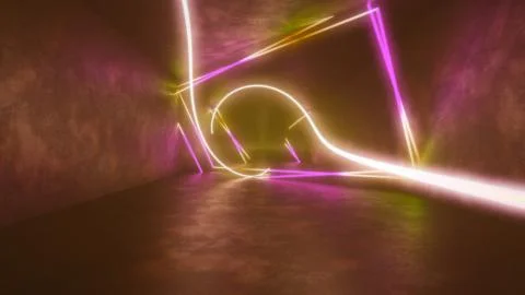 4k 3d render, looped animation tunnel , abstract seamless background Stock Illustration