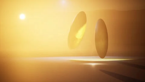 4K 3D rendered footage of two moving orbs in minimal space Stock Footage 263120824