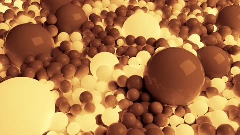 4k 3D seamless loop animation of beautiful small and large spheres or balls Stock Footage 133258515