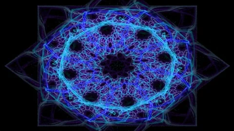 4K 3D seamless loop colorful dynamic energy flame circle sparks Stock Footage 245341806