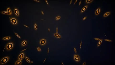 4K 3D Seamless Loop Golden Bitcoin Cryptocurrency Floating Background Stock Footage 332692850