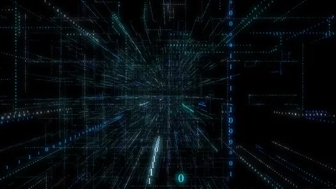 4K 3D Smart digital binary code with futuristic smart technology and connecti Stock Footage 101319167