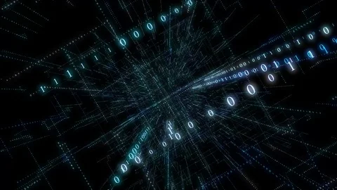 4K 3D Smart digital binary code with futuristic smart technology and connecti Stock Footage