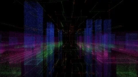 4K 3D Smart digital city built with binary code ,  futuristic smart technolog Stock Footage 101317510