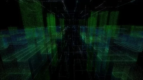 4K 3D Smart digital city built with binary code ,  futuristic smart technolog Stock Footage 101317709