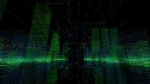 4K 3D Smart digital city built with binary code ,  futuristic smart technolog Stock Footage 101319511
