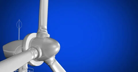 4k, 3d Wind power stations Video stock 303218350