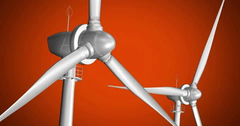 4k, 3d Wind power stations Video stock 303220304