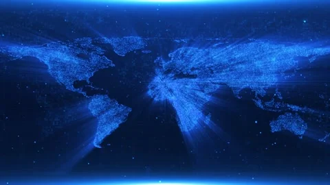 4K 3d World map with node and line connection, Worldwide business, Global Stock Footage 246581568