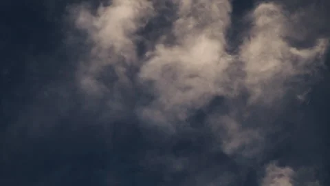 4K 50fps Time-Lapse Ethereal MistSmoke Against Dark Sky Background Stock Footage 320615447