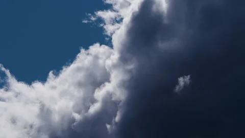 4K 59.94fps Sky Timelapse Dramatic Cloud Contrast on Deep Blue Sky (UHD) Stock Footage 324694488