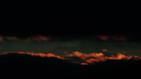 4K 59.94fps Time-Lapse Sunset Cloud Rift - Fiery Clouds Moving R-L Stock Footage 322180608