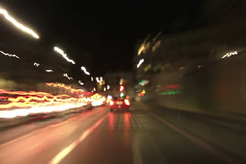 4k / 5k Traffic timelapse by night, car point of view Stock-Footage 35348260