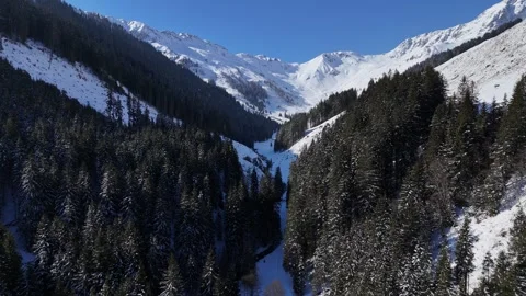 4K 60 Drone Forward Flight: Voglalpgraben Valley to Sunny Alps - Saalbach Vídeos de archivo 331076939