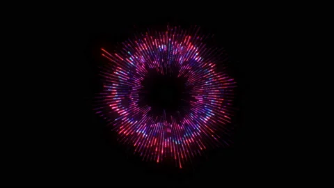 4K 60 fps. Abstract background. Motion graphics. Round futuristic pink Stock Footage 141551156