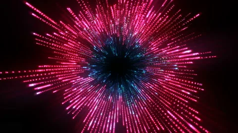 4K 60 fps. Abstract background. Motion graphics. Round futuristic pink Stock Footage 141552132