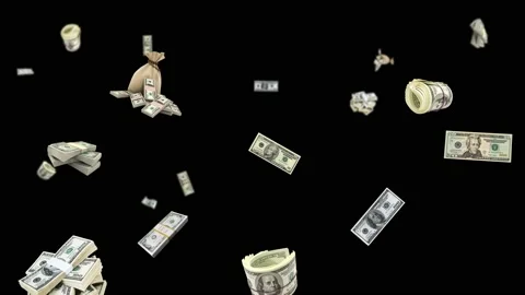 4K 60 fps animation of dollars falling from top to bottom. Stock Footage 201551110