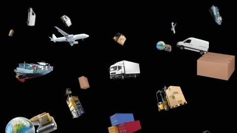 4K 60 fps animation of e-commerce products falling from top to bottom. Video stock 201489045