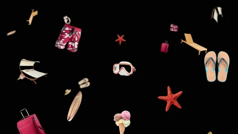 4K 60 fps animation of holiday products falling from top to bottom. Video stock 201560811